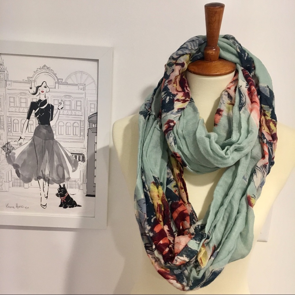Beautiful multi colored Sage infinity scarf